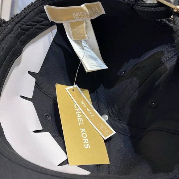 Michael Kors MK Logo Hat Sherpa Adjustable Cap OS 
Black NWT - Picture 12 of 16